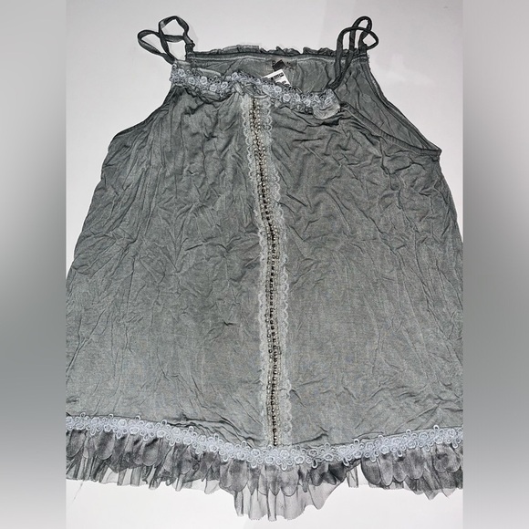 NWT Anthropologie Brand POL Boho Camisole with Sparkle and Tulle Embellishments - Picture 1 of 6